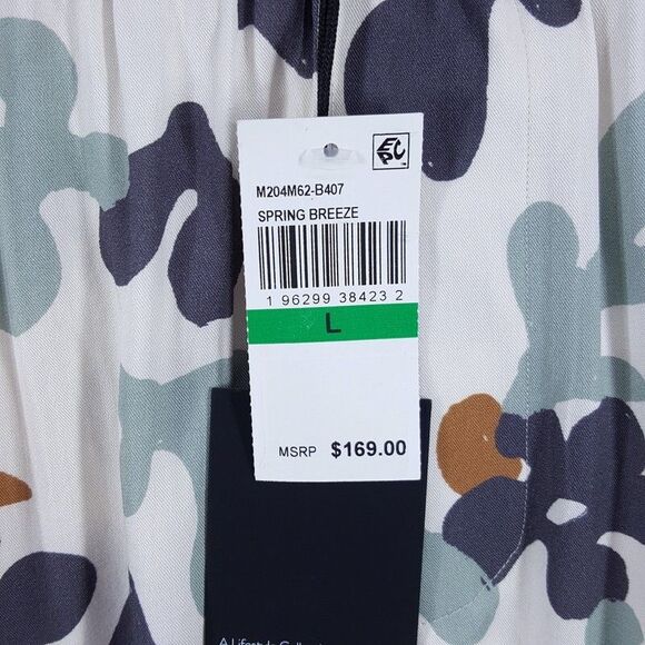 PAIGE Shorts Mens Large Cream Pull On Drawstring Lightweight Abstract SANDA $169 - Picture 4 of 12